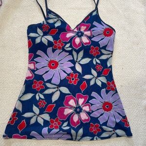 Wet seal Floral Camisole - Navy and Lavender